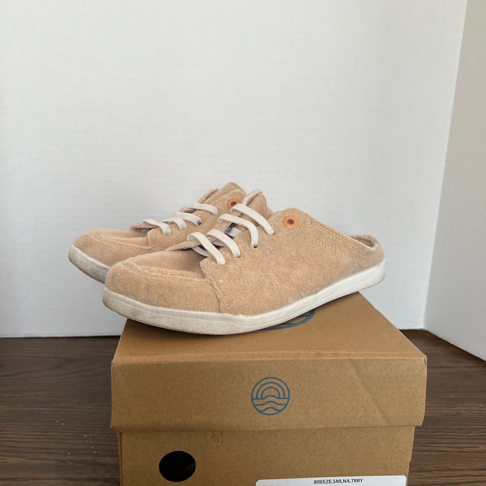 Vionic Beach Tan Terry Slip/ons Mules US 8.5